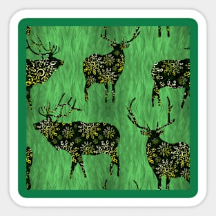 Christmas Ornament Bucks on Green Grass Sticker